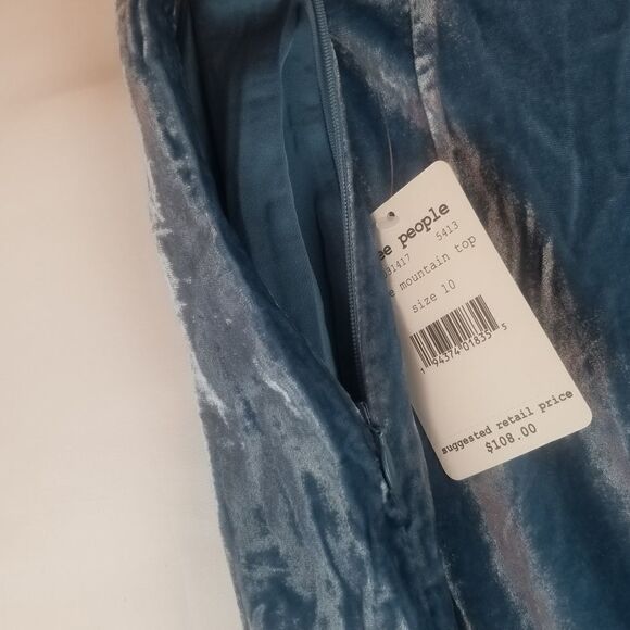 NWT FREE PEOPLE BEAUTIFUL VELOUR AND LACE SKIRT. SIZE 10. - Picture 12 of 15